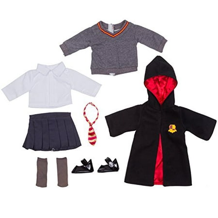 Ensemble d'uniforme scolaire pour filles avec chaussures en toile pour poupée